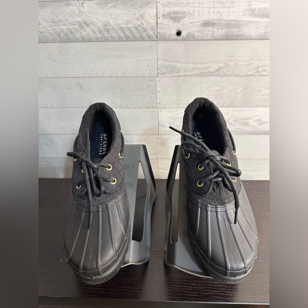 SPERRY Top Sider Black Rubber Duckling Women's Shoes Size Men 10 Waterproof